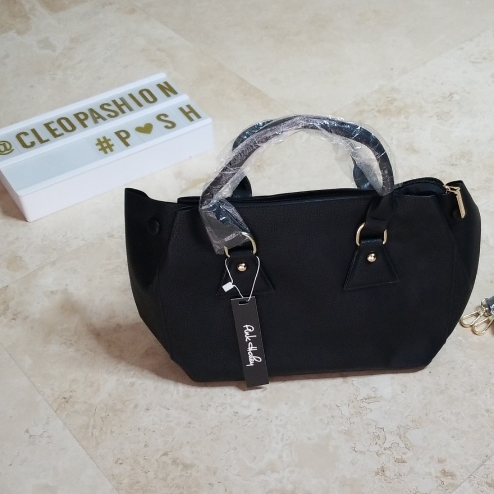 PINK HALEY black & gold purse